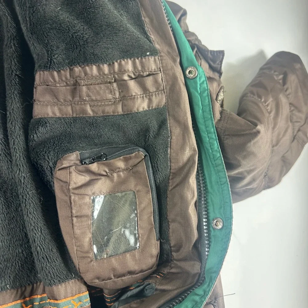 Hawke & Co Arctic Squad Youth 14/16 Puffer Jacket Brown Hooded Winter Coat‎